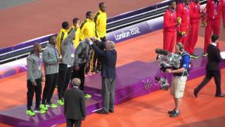 Usain Boltled Jamaica 4×100m relay new world record at London 2012 [upl. by Ayouqes]