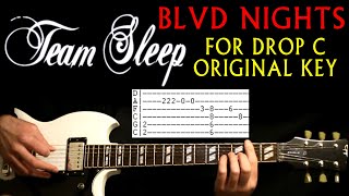 Team Sleep Blvd Nights Drop C Guitar Lesson  Guitar Tabs  Tutorial  Guitar Chords  Guitar Cover [upl. by Arahk]