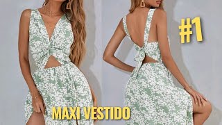 Patrón de MAXI VESTIDO CON NUDO DRAPEADO EN ESCOTE en V  Sandra Padilla😊 [upl. by Gnouc274]