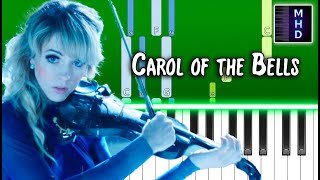 Lindsey Stirling  Carol of the Bells  Piano Tutorial [upl. by Airat184]