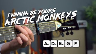 I Wanna Be Yours  Arctic Monkeys acoustic guitar tutorial [upl. by Esdras]