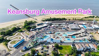 Keansburg Amusement and Water Park by drone New Jersey USA [upl. by Nwonknu]