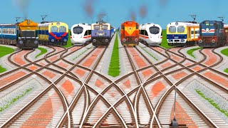 44 Indian Trains Crossing On Bumpy Railraod Tracks Different Types Railgadi  train sim world 4 [upl. by Jordan]