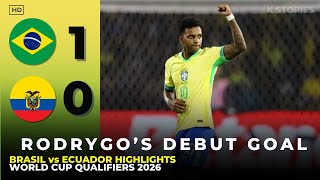 Brazil vs Ecuador 10  All Goals amp Highlights 2024 🔥Rodrygo Goal [upl. by Raynor]