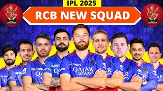 IPL 2025  Royal Challengers Bangaluru Full Squad  RCB New Squad 2025  RCB Team Players List 2025 [upl. by Axela]