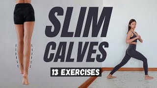 SLIM CALVES QUICK  Best 13 Exercises amp Stretches  Emi [upl. by Nicole177]