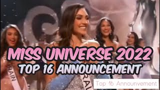 TOP 16 FINALIST OF MISS UNIVERSE 2022 ANNOUNCEMENT [upl. by Dallis]