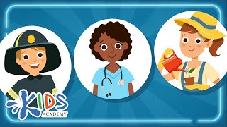 Community Helpers for Preschool and Kindergarten  Jobs amp Occupations  Kids Academy [upl. by Elaval547]