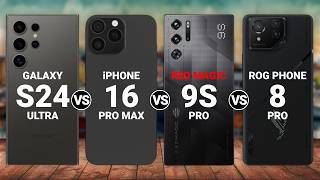 Galaxy S24 Ultra vs iPhone 16 Pro Max vs Red Magic 9S Pro vs ROG Phone 8 Pro specs review [upl. by Ecnarretal]