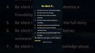 Be silent if fact silence motivation shortfeed shorts quotes life ytshort fsy [upl. by Nalat118]