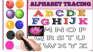 Tracing ABCD alphabet letters uppercase AZ Capital letters A to Z tracingABCD dotted tracing Eng [upl. by Eugirne]