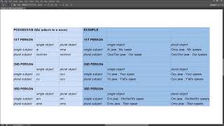 Learn Trigedasleng 7 Possessives [upl. by Ardnuaet]