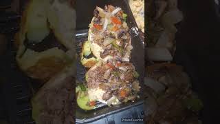 Philly cheesesteak stuffed baked potato [upl. by Assele]