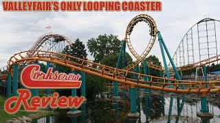 Corkscrew Review Valleyfair Arrow Looper  Valleyfairs Only Looping Coaster [upl. by Anahsor]