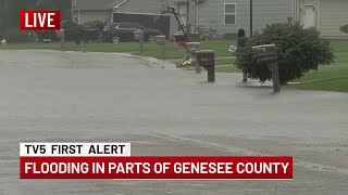 Residents in Genesee Co dealing with flooding [upl. by Tamah]