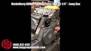 Heidelberg KORD Printing Press 18 X 25 14quot  Long Box [upl. by Isoj41]