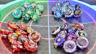 GLOWING MULTICOLORED ANIME STADIUM  Epic Beyblade Burst Marathon Battle [upl. by Ycnaffit596]