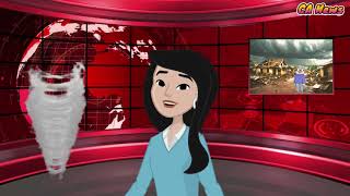 Dana Cyclone News Reporting 2D Animation [upl. by Silra148]