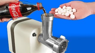 EXPERIMENT MEAT GRINDER VS COCA COLA AND MENTOS [upl. by Kcirdle664]