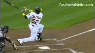 Yoenis Cespedes Hitting Slow Motion Home Run  10000 fps Oakland Athletics MLB CUBA Baseball Swing [upl. by Aninahs]