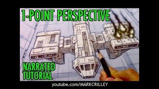 How to Draw Using 1Point Perspective Narrated Tutorial [upl. by Fonda672]