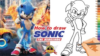 How To Draw SONIC THE HEDGEHOG THE MOVIE 2021  Sonic choose you [upl. by Yesoj]