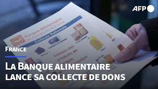 La Banque alimentaire lance sa 40e collecte de dons  AFP [upl. by Odrarebe842]