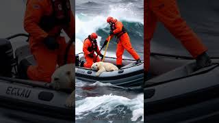 Saving Polar Bear By Rescue Team Save Safely arcticwildlife polarbear icebears icebear [upl. by Mcknight]