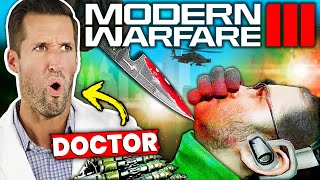 ER Doctor REACTS to Call of Duty Modern Warfare 3 COD MW3 Finishing Moves [upl. by Langan]