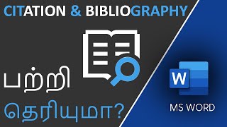 Citation and Bibliography in Word in Tamil [upl. by Svend]