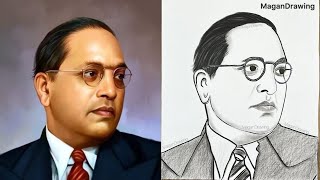 Dr Br Ambedkar Drawing Easy  Bhimrao Ambedkar Drawing  Marker Drawing ￼ [upl. by Eigram]