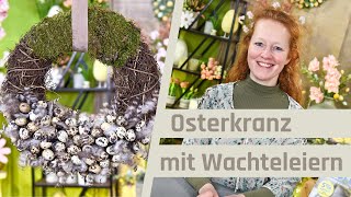 Türkranz Ostern mit Wachteleiern Osterkranz für die Tür selber machen [upl. by Ojyram]