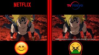 Escanor VS Meliodas FULL FIGHT  BlueRay vs TV 20 DIFFERENCES [upl. by Hpeseoj]