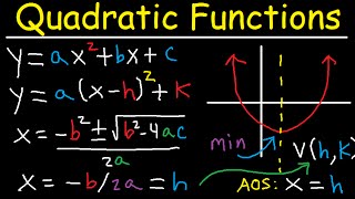 Graphing Quadratic Functions in Vertex amp Standard Form  Axis of Symmetry  Word Problems [upl. by Nehr]