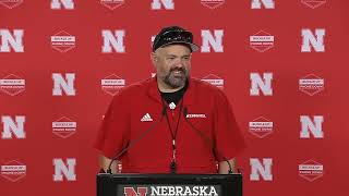 Matt Rhule previews Nebraskas first road game of the season at Purdue [upl. by Akehsal342]