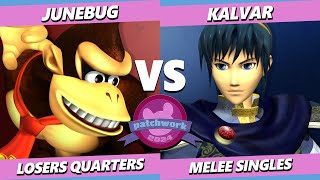 Patchwork 2024 TOP 8  Junebug Donkey Kong Vs Kalvar Marth Smash Melee  SSBM [upl. by Libbey]