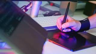 Digital Artist Using Stylus on Graphics Tablet [upl. by Anidam]