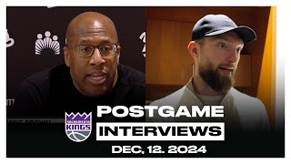 Domantas Sabonis amp Coach Brown  Postgame Interviews 121324 [upl. by Anerehs208]