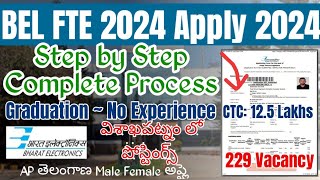 BEL Fixed Tenure Engineer Apply Online 2024 TeluguBEL FTE Application Online Process 2024 [upl. by Prestige]