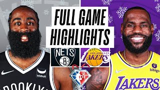 LAKERS at NETS  FULL GAME HIGHLIGHTS  December 25 2021 [upl. by Draude]