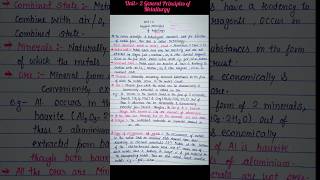 General Principles of Metallurgy Chemistry Notes 📝📝 bsc gju chemistry noteswallah [upl. by Ahseryt]