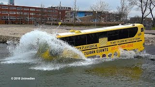 SPLASHTOURS ROTTERDAM  the spectacular splashing swimming bus  4KQualityVideo [upl. by Aynatan]