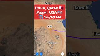 Doha Qatar 🇶🇦 to Miami USA 🇺🇸 Flight Route ✈️ Timlines QR777 [upl. by Em]