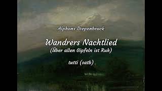 Wandrers Nachtlied A Diepenbrock tutti satb [upl. by Naoj]