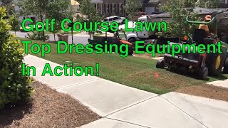 Bermuda Grass Lawn TOP DRESSING EQUIPMENT in ACTION [upl. by Salena]