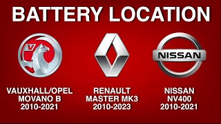 BATTERY LOCATION amp REMOVAL  VAUXHALLOPEL MOVANO B RENAULT MASTER MK3 NISSAN NV400 [upl. by Aliuqahs248]