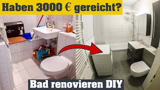 Badezimmer renovieren für 3000€ Bad Sanierung in der 2ten Wohnung  Endergebnis Teil 3 [upl. by Tohcnarf]