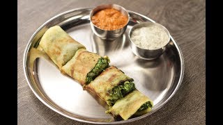 Palak Paneer Dosa  Sanjeev Kapoor Khazana [upl. by Goddart]