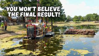 Restoring Twin Lakes Park Dredging and Algae Removal by Merrell Bros [upl. by Aisercal]