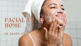 Facial at home in 5 steps 😊 facial minivlog youtubevlog home grwmforoffice youtube [upl. by Trawets193]